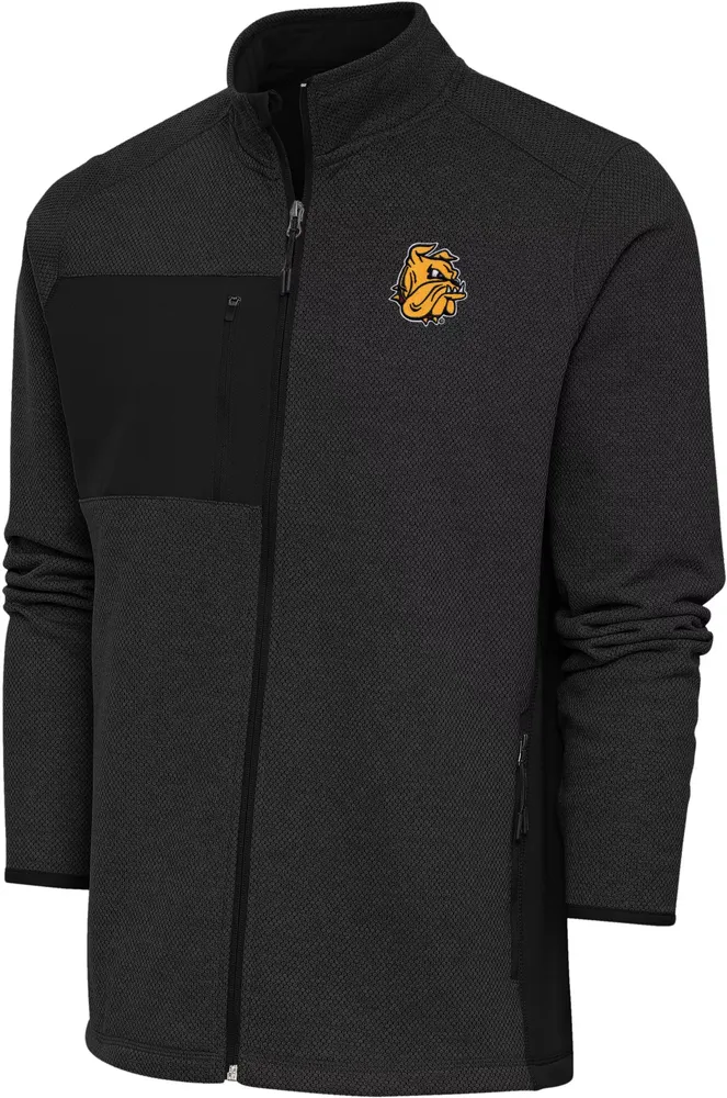 Antigua Men's Minnesota-Duluth  Bulldogs Black Heather Course Full Zip Jacket