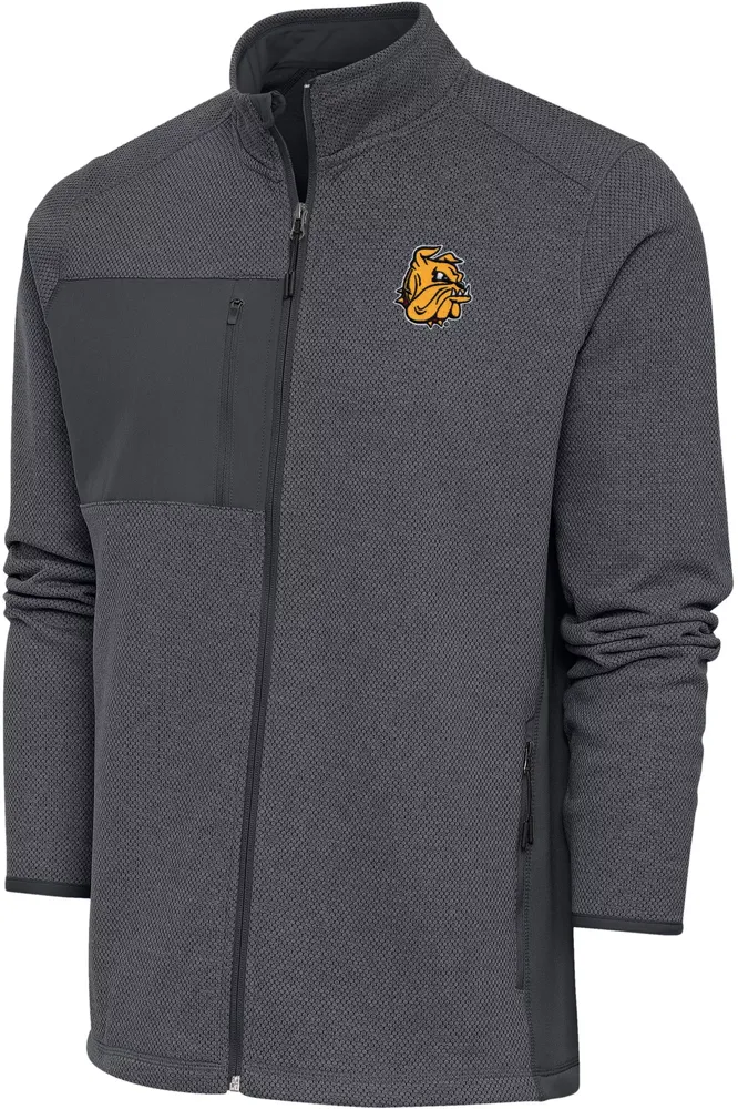 Antigua Men's Minnesota-Duluth  Bulldogs Charcoal Heather Course Full Zip Jacket