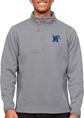 Antigua Men's Memphis Tigers Light Grey Course 1/4 Zip Jacket