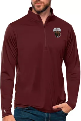 Antigua Men's Montana Grizzlies Maroon Tribute 1/4 Zip Jacket