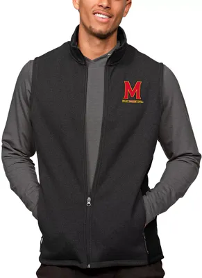 Antigua Men's Maryland Terrapins Black Heather Course Vest