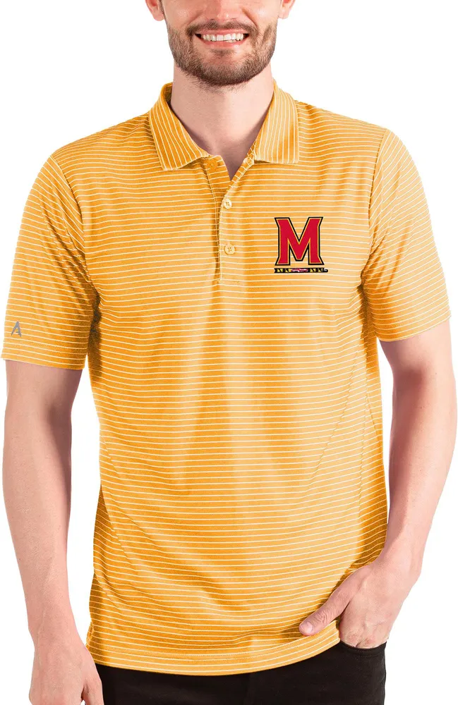 Antigua Men's Maryland Terrapins Gold Esteem Polo