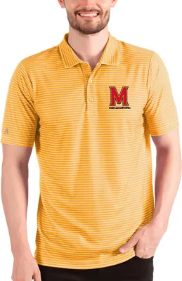 Antigua Men's Maryland Terrapins Gold Esteem Polo