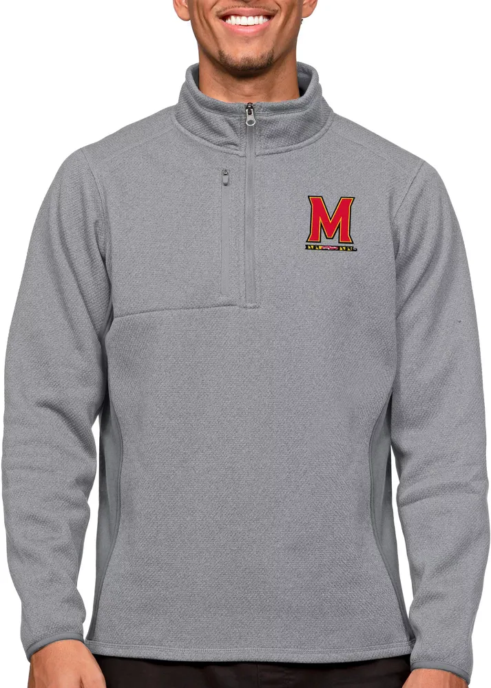 Antigua Men's Maryland Terrapins Light Grey Course 1/4 Zip Jacket