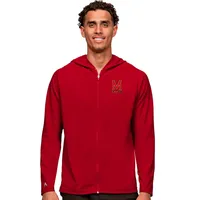 Antigua Men's Maryland Terrapins Dark Red Legacy Full Zip Hoodie