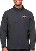 Antigua Men's Mississippi State Bulldogs Charcoal Course 1/4 Zip Jacket