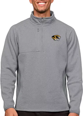 Antigua Men's Missouri Tigers Light Grey Course 1/4 Zip Jacket