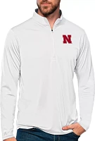 Antigua Men's Nebraska Cornhuskers White Tribute 1/4 Zip Jacket