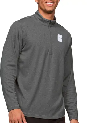 Antigua Men's Charlotte 49ers Charcoal Heather Epic 1/4 Zip Jacket