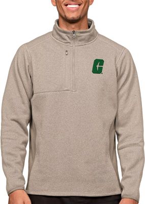 Antigua Men's Charlotte 49ers Oatmeal Course 1/4 Zip Jacket