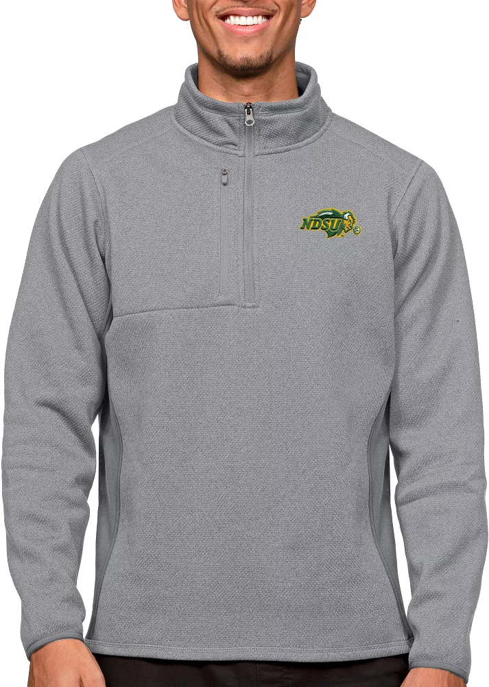 Antigua Men's North Dakota State Bison Light Grey Course 1/4 Zip Jacket