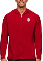 Antigua Men's Indiana Hoosiers Dark Red Legacy Full Zip Hoodie