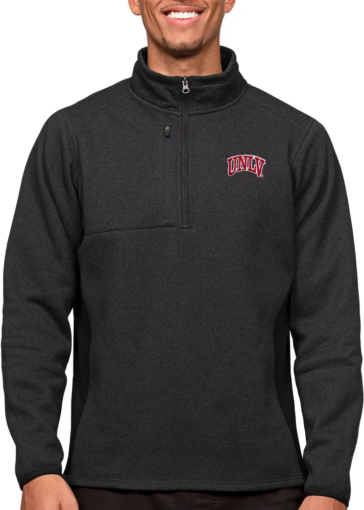 Antigua Men's UNLV Rebels Black Course 1/4 Zip Jacket