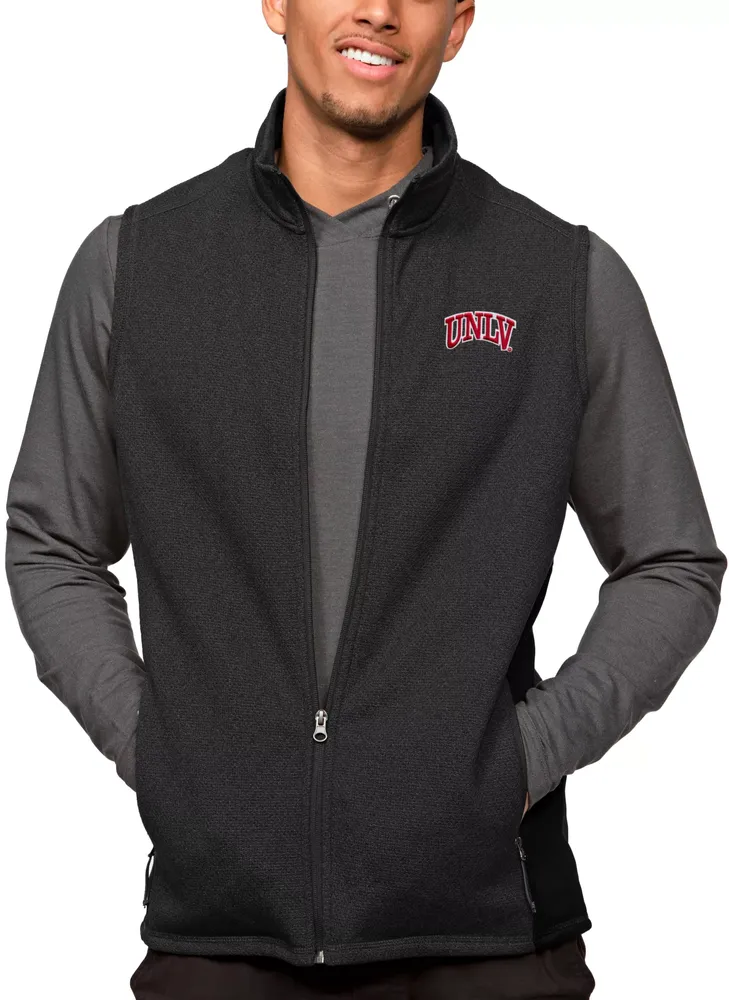 Antigua Men's UNLV Rebels Black Heather Course Vest