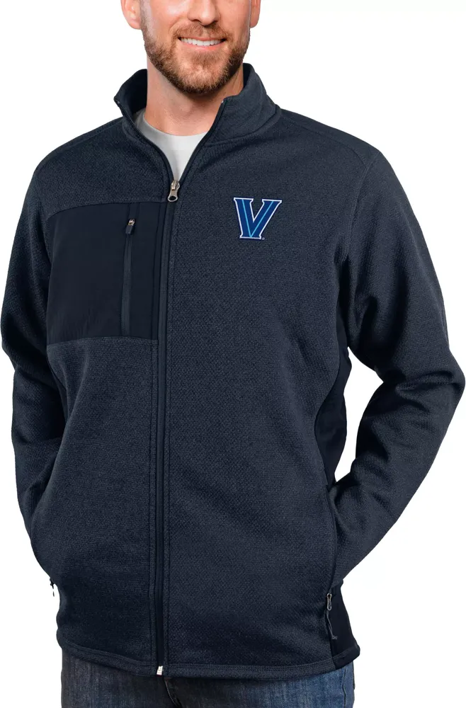 Antigua Men's Villanova Wildcats Navy Heather Course Full Zip Jacket