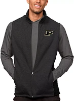 Antigua Men's Purdue Boilermakers Black Heather Course Vest