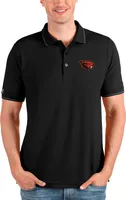 Antigua Men's Oregon State Beavers Black and Silver Affluent Polo