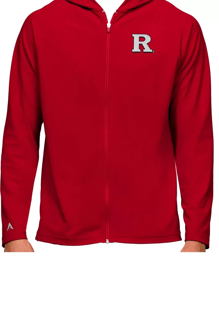 Antigua Men's Rutgers Scarlet Knights Dark Red Legacy Full Zip Hoodie