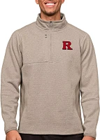 Antigua Men's Rutgers Scarlet Knights Oatmeal Course 1/4 Zip Jacket