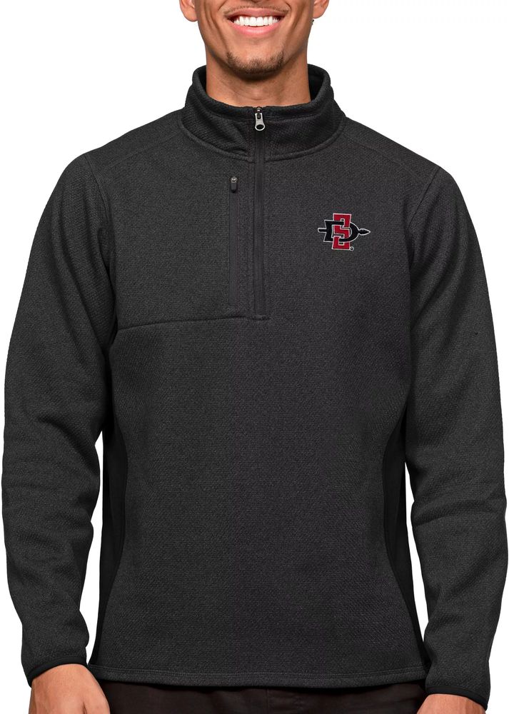 Antigua Men's San Diego State Aztecs Black Course 1/4 Zip Jacket