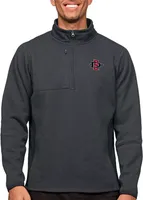 Antigua Men's San Diego State Aztecs Charcoal Course 1/4 Zip Jacket