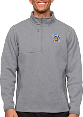 Antigua Men's San Jose State  Spartans Light Grey Course 1/4 Zip Jacket