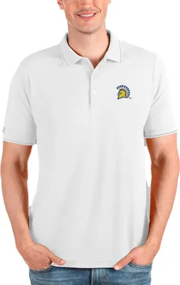 Antigua Men's San Jose State  Spartans White Affluent Polo