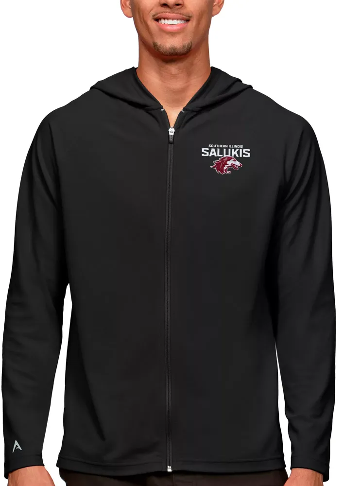 Antigua Men's Southern Illinois  Salukis Black Legacy Full Zip Hoodie