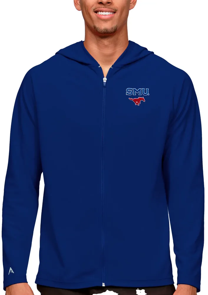 Antigua Men's Southern Methodist Mustangs Dark Royal Legacy Full Zip Hoodie