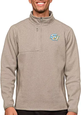 Antigua Men's Southern University Jaguars Oatmeal Course 1/4 Zip Jacket