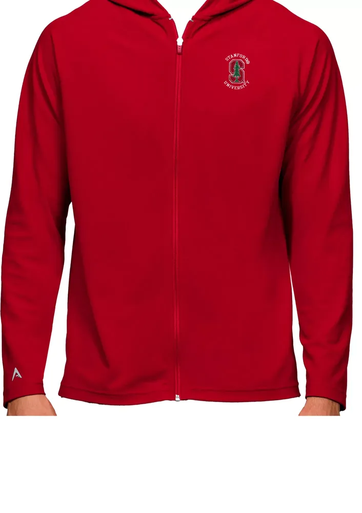 Antigua Men's Stanford Cardinal Dark Red Legacy Full Zip Hoodie