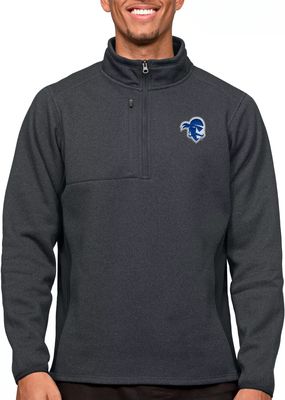 Antigua Men's Seton Hall Pirates Charcoal Course 1/4 Zip Jacket