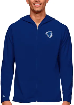 Antigua Men's Seton Hall Pirates Dark Royal Legacy Full Zip Hoodie