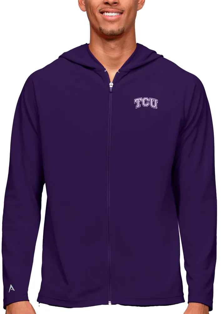 Antigua Men's TCU Horned Frogs Dark Purple Legacy Full Zip Hoodie