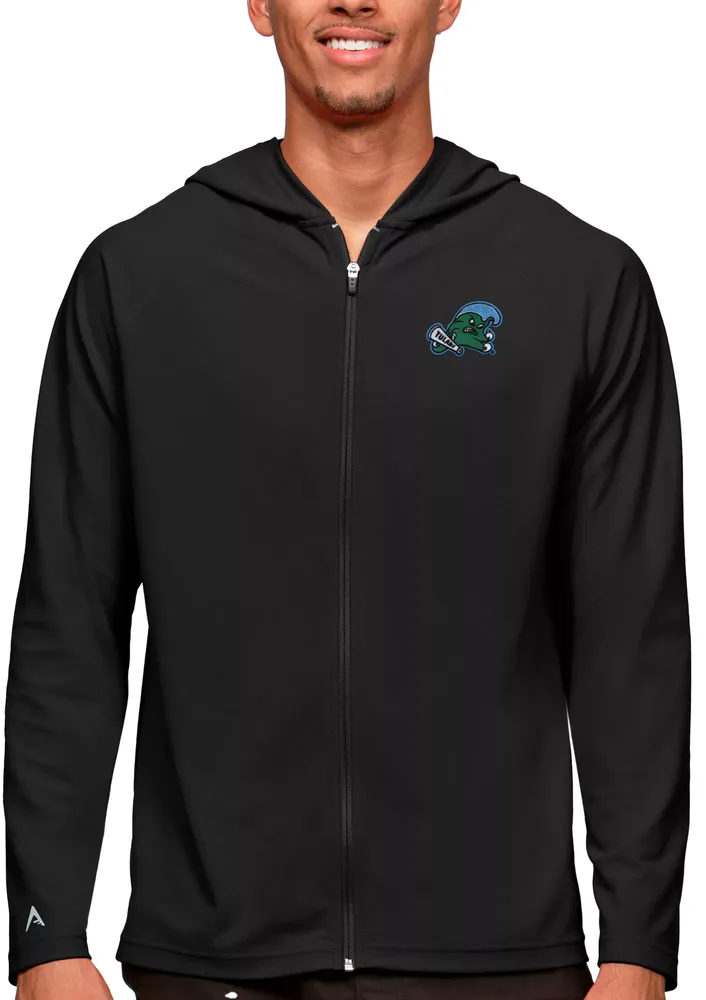 Antigua Men's Tulane Green Wave Black Legacy Full Zip Hoodie