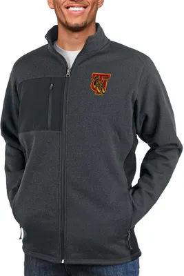 Antigua Men's Tuskegee Golden Tigers Charcoal Heather Course Full-Zip Jacket