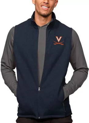 Antigua Men's Virginia Cavaliers Navy Heather Course Vest