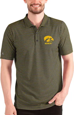 Antigua Men's Iowa Hawkeyes Black Esteem Polo