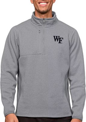 Antigua Men's Wake Forest Demon Deacons Light Grey Course 1/4 Zip Jacket