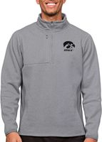 Antigua Men's Iowa Hawkeyes Light Grey Course 1/4 Zip Jacket