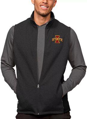 Antigua Men's Iowa State Cyclones Black Heather Course Vest