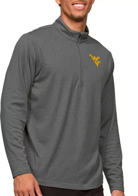 Antigua Men's West Virginia Mountaineers Charcoal Heather Epic 1/4 Zip Jacket