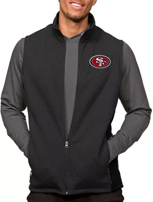 Antigua San Francisco 49ers Course Black Heather Vest