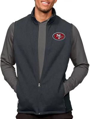 Antigua San Francisco 49ers Course Charcoal Heather Vest