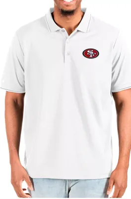 Antigua Men's San Francisco 49ers Affluent White/Silver Big & Tall Polo