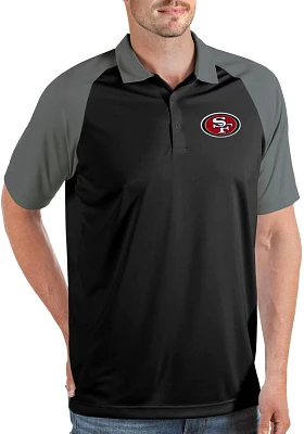 Antigua Men's San Francisco 49ers Nova Black/Grey Polo