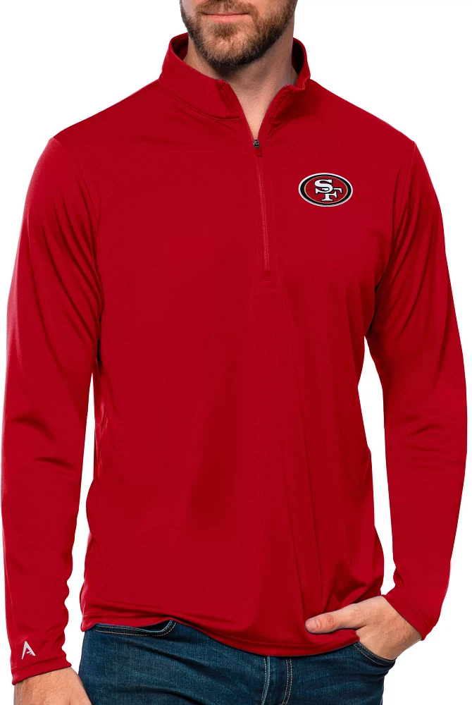 Antigua Men's San Francisco 49ers Tribute Quarter-Zip Dark Pullover