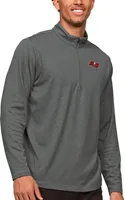 Antigua Tampa Bay Buccaneers Course Charcoal Heather Quarter-Zip Long Sleeve Pullover T-Shirt