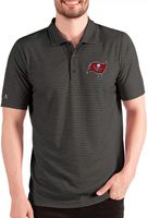 Antigua Men's Tampa Bay Buccaneers Esteem Black/Silver Polo