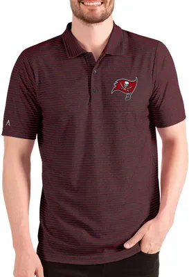 Antigua Men's Tampa Bay Buccaneers Esteem Black/Red Polo